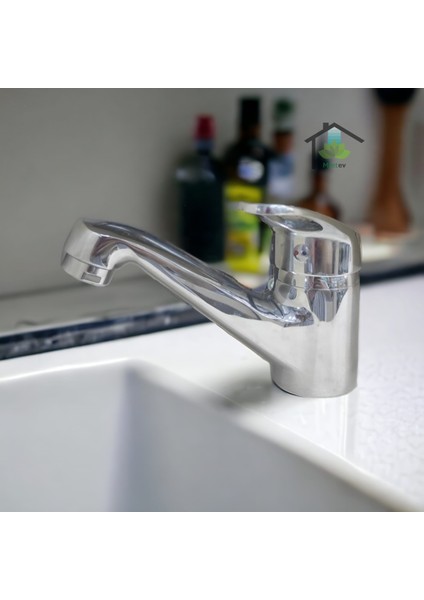 Krom Mix Kısa Şık Lavabo Mutfak Bataryası