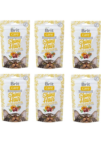 Brit Care Shiny Hair Kedi Ödülü 50 gr x 6 Adet