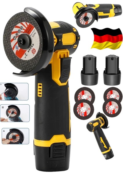 F850 Çift Bataryalı Açılı Şarjlı Avuç Taşlama Demir Kesme Bakır Sargı Makinası Germany Seri