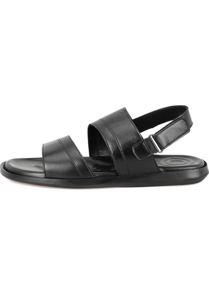 Jack Siyah Erkek Deri Sandalet