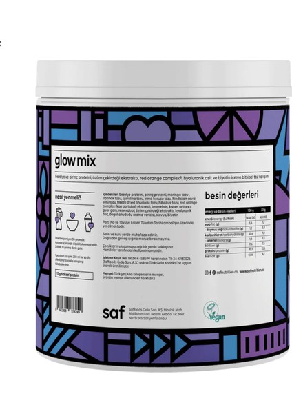 Bitkisel Protein Mix Glow 360 gr