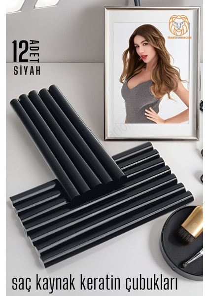 Nano Keratin Kaynak Çubukları 12 Adet Siyah Absolute