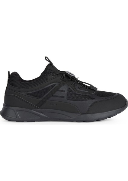 Erkek Siyah Sanzio Bağcıklı Deri Sneaker U45G7A014EKC9999