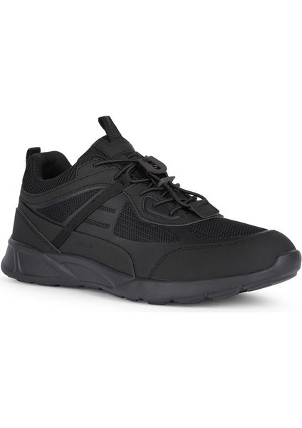 Erkek Siyah Sanzio Bağcıklı Deri Sneaker U45G7A014EKC9999