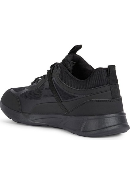 Erkek Siyah Sanzio Bağcıklı Deri Sneaker U45G7A014EKC9999