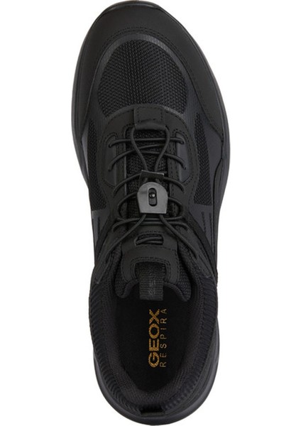 Erkek Siyah Sanzio Bağcıklı Deri Sneaker U45G7A014EKC9999
