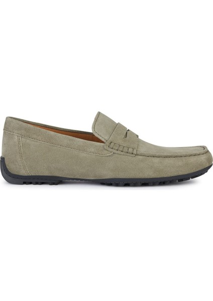 Erkek Yeşil Kosmopolis + Grip Süet Deri Casual Loafer U35CFB00020C3016