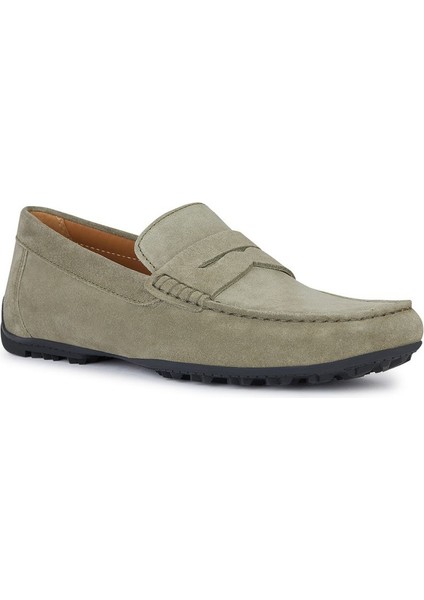 Erkek Yeşil Kosmopolis + Grip Süet Deri Casual Loafer U35CFB00020C3016