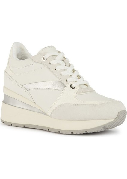 Kadın Beyaz Zosma Kalın Tabanlı Bağcıklı Deri Sneaker D368LA08504C1000 fiyatları