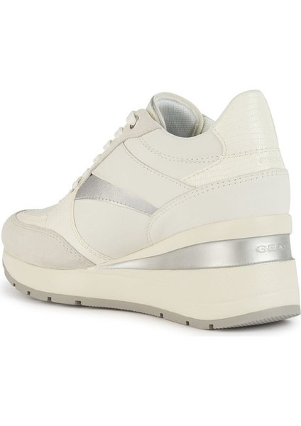Kadın Beyaz Zosma Kalın Tabanlı Bağcıklı Deri Sneaker D368LA08504C1000 modelleri