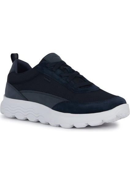 Erkek Lacivert Spherica Bağcıklı Deri Sneaker U45BYA01422C4002