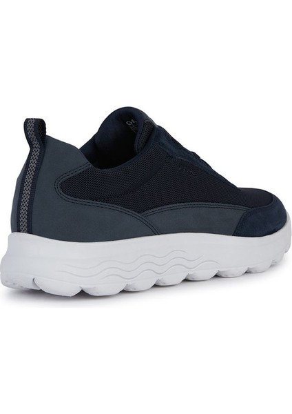 Erkek Lacivert Spherica Bağcıklı Deri Sneaker U45BYA01422C4002