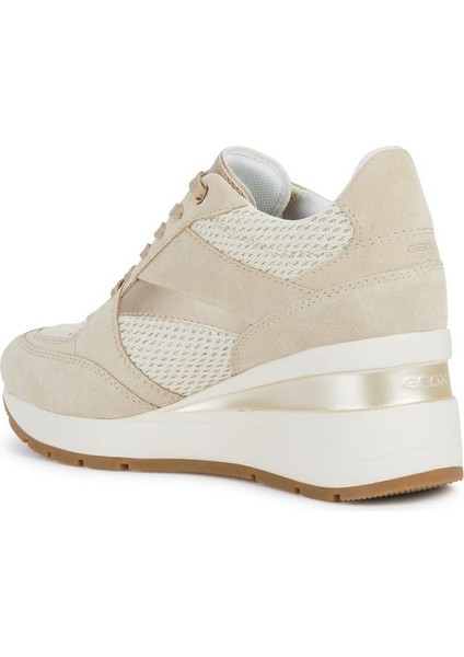 Kadın Bej Zosma Kalın Tabanlı Bağcıklı Deri Sneaker modelleri