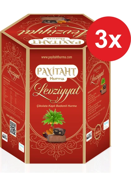 Payitaht Hurma Levziyyat - Sütlü Çikolata Kaplı Bademli Hurma 250GR X3 Paket