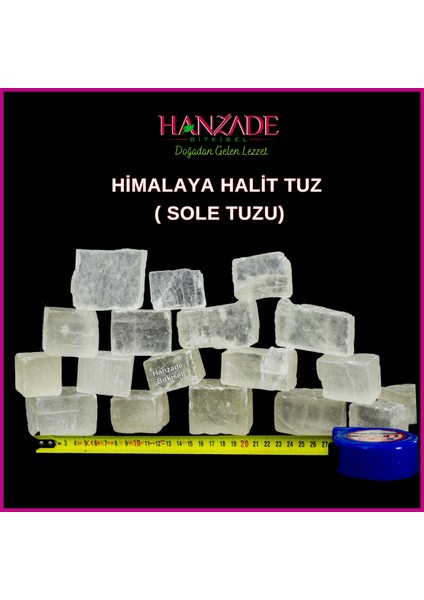 Halit Tuz Sole Tuzu 3 kg Şeffaf Berrak Kristal Himalaya Halit Sole Tuzu