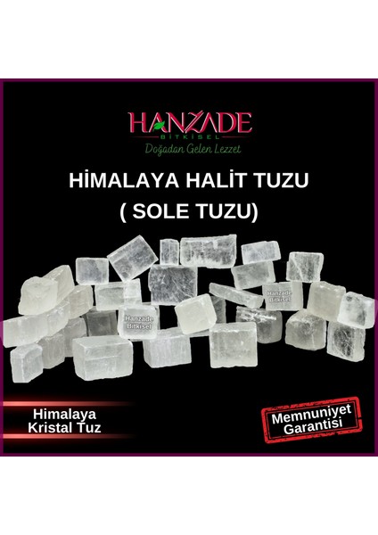 Halit Tuz Sole Tuzu 3 kg Şeffaf Berrak Kristal Himalaya Halit Sole Tuzu