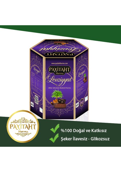 Levziyyat - Bitter Çikolata Kaplı Bademli Hurma 250GR.