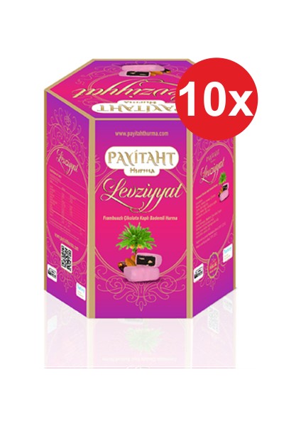 Levziyyat Frambuazlı Çikolata Kaplı Bademli Hurma 250 gr x 10 Paket