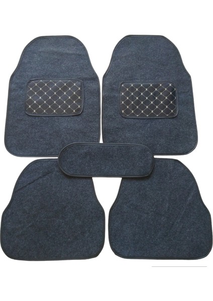 Universal Uyumlu Bej Kapitone Topuk Destekli Oto Halı Paspas