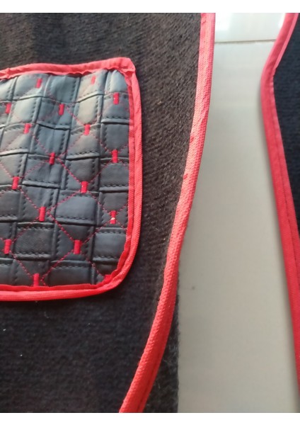 Renault Uyumlu Kırmızı Kapitone Topuk Destekli Oto Halı Paspas modelleri