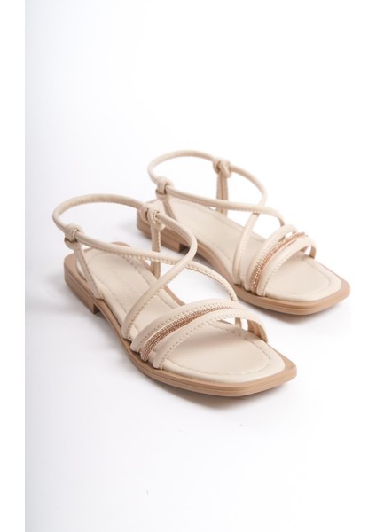 ARTI ARTI AYAKKABI MİA026-1509 Günlük Kadın Bej Tatil Sandaleti modelleri