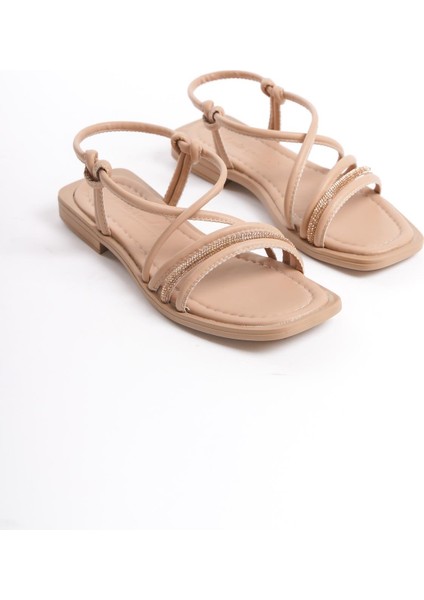 ARTI ARTI AYAKKABI MİA026-1509 Günlük Kadın Nut Beji Tatil Sandaleti fırsatları