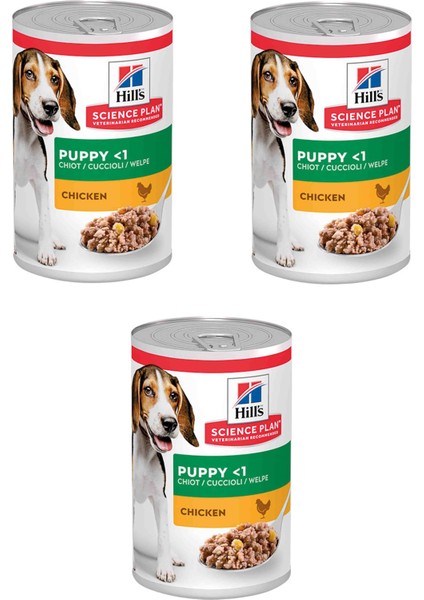 Hills Hill's Science Plan Tavuklu Yavru Köpek Konserve Maması 370 Gr. x 3 Adet