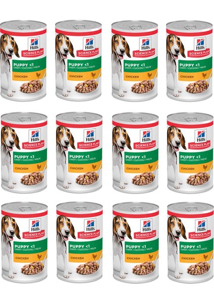 Hills Hill's Science Plan Tavuklu Yavru Köpek Konserve Maması 370 Gr. x 12 Adet