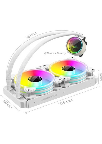 Coolmoon ARGB240 Argb 5V Sıvı Soğutuculu Radyatörlü Işlemci Fanı - Amd Am4 /am3 +/am3/fm2 +/fm2