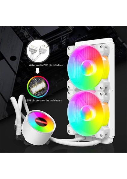 Coolmoon ARGB240 Argb 5V Sıvı Soğutuculu Radyatörlü Işlemci Fanı - Amd Am4 /am3 +/am3/fm2 +/fm2