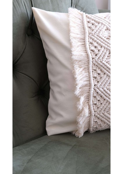 Makrome Dekoratif Tekli Kırlent