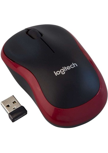 Logıtech M185 Nano Mouse Kablsz Black/red 910-002237