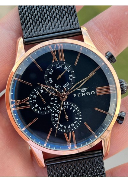 Siyah Hasır Kordon Iç Fonksiyonları Aktif Takvimli 30 mt Su Geçirmez Erkek Kol Saat ETM9C60 modelleri