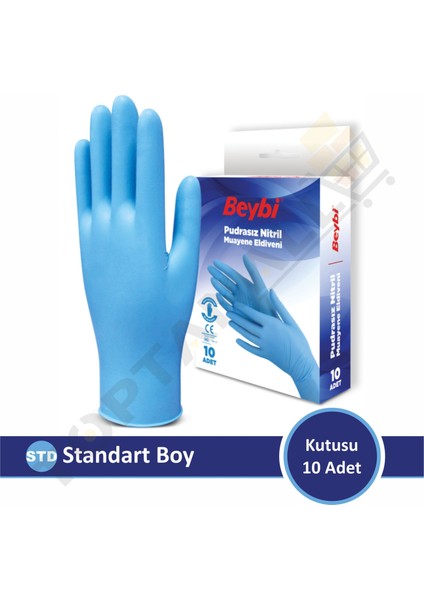 Nitril Mavi Pudrasız Muayene Eldiveni Tek K. - 5 Paket 10'luk Kutu fiyatları