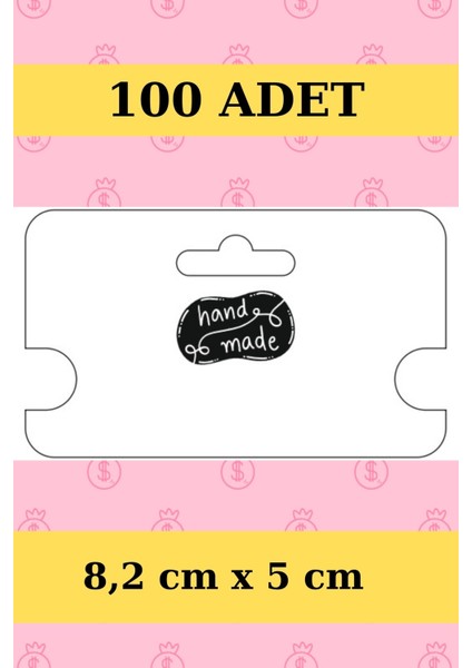 Siyah Handmade 100 Adet Paketleme Kartı