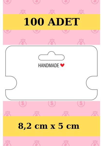 Handmade 100 Adet Paketleme Kartı