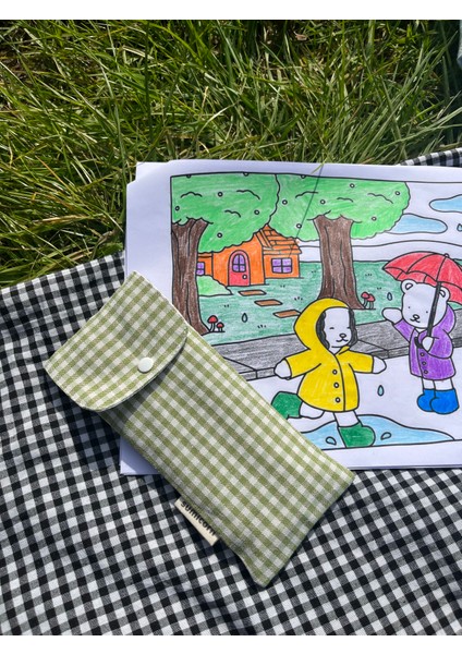 Pötikareli Yıkanabilir Keten Çıt Çıt Detaylı Gözlük Kılıfı Gözlük Çantası Kalemlik indirimleri