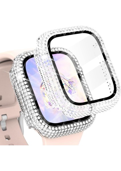 Apple Watch 7/8/9 41mm Full Kenar Taşlı Sert PC Kasa Ve Ekran Koruyucu