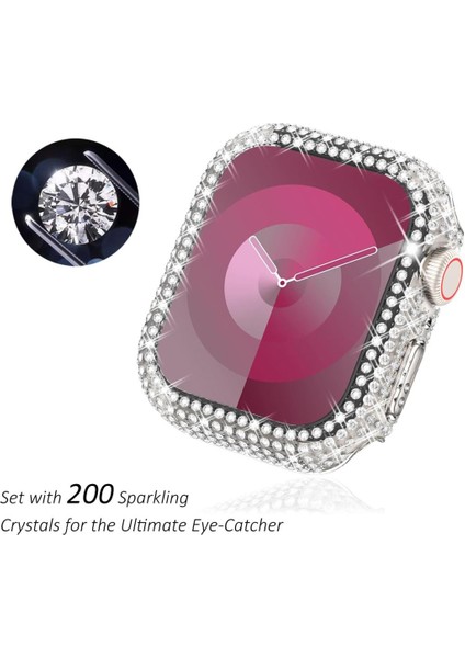 Apple Watch 7/8/9 41mm Full Kenar Taşlı Sert PC Kasa Ve Ekran Koruyucu modelleri