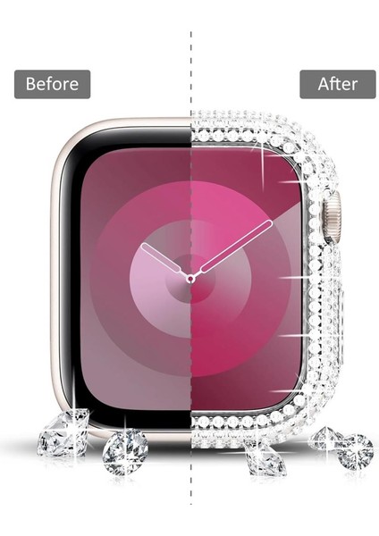 Apple Watch 7/8/9 41mm Full Kenar Taşlı Sert PC Kasa Ve Ekran Koruyucu indirimleri