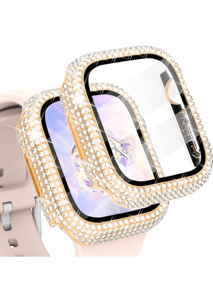 Apple Watch 7 45MM Full Kenar Taşlı Sert Pc Kasa ve Ekran Koruyucu