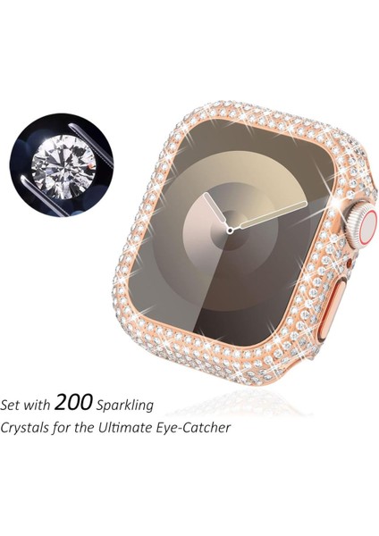 Apple Watch 7 45MM Full Kenar Taşlı Sert Pc Kasa ve Ekran Koruyucu fırsatları