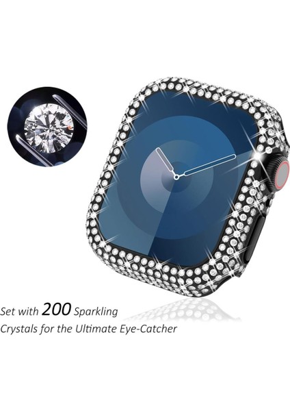 Apple Watch 7 41MM Full Kenar Taşlı Sert Pc Kasa ve Ekran Koruyucu modelleri