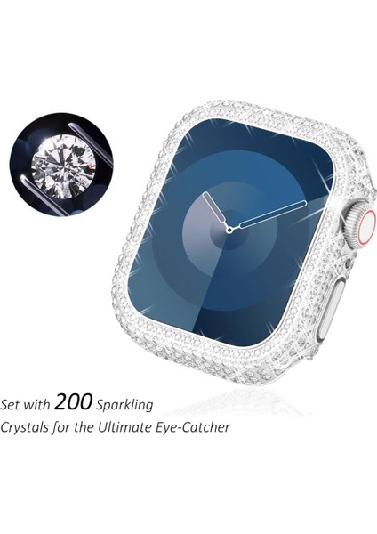Apple Watch 7/8/9 41mm Full Kenar Taşlı Sert PC Kasa Ve Ekran Koruyucu fırsatları