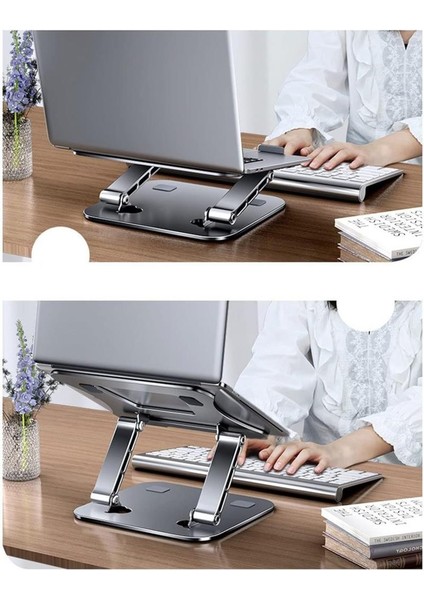 10" - 17.3" Katlanabilir Tüm Modellerle Uyumlu Ayarlanabilir Laptop Tablet Standı Notebook Yükseltici