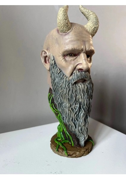 Mimir God Of War Boyalı Büst 18CM