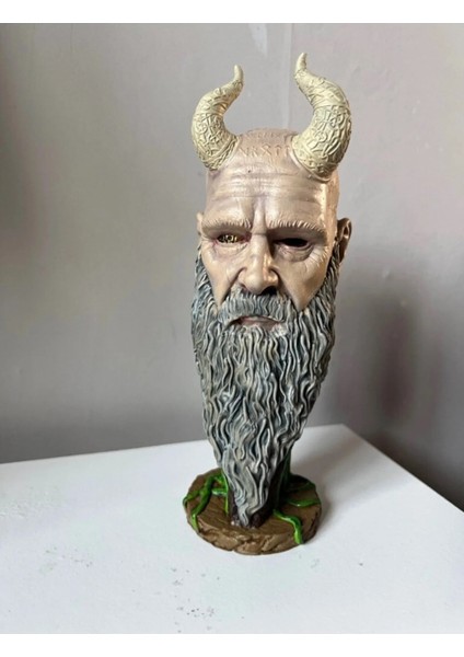 Mimir God Of War Boyalı Büst 18CM