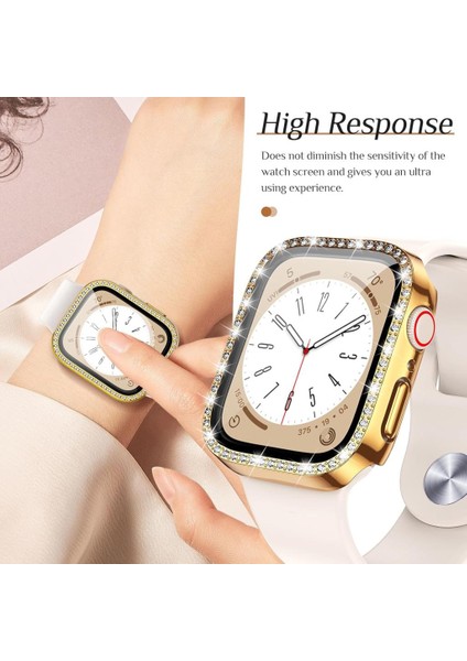 Apple Watch 38mm Ekran Koruyuculu Tek Sıra Kenar Taşlı Sert PC Kasa Koruyucu modelleri
