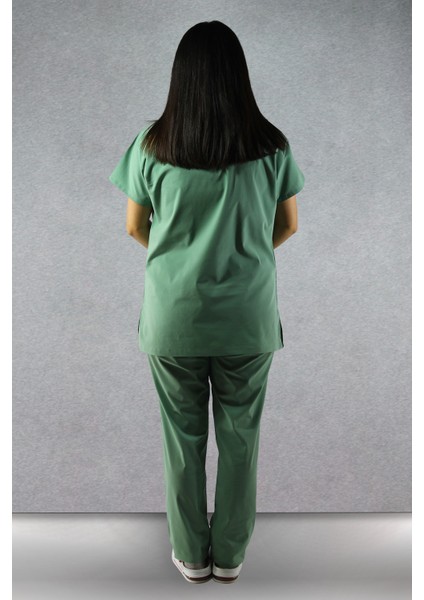 - Likralı V-Yaka Kadın Takım Üniforma - Çağla Yeşili modelleri
