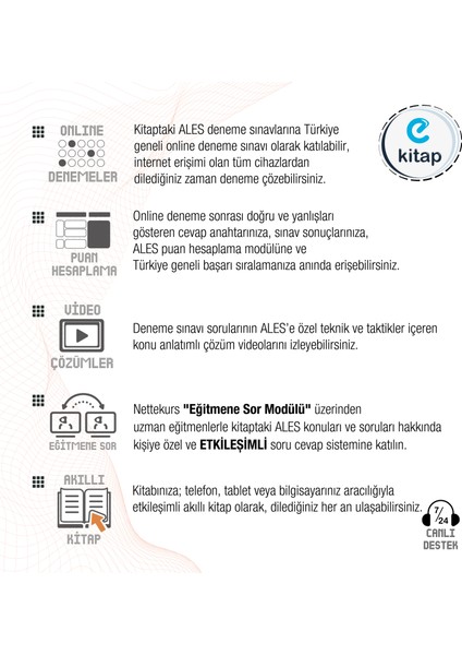 Nettekurs Yayınları ALES Video Çözümlü Akıllı 10 Deneme E-Kitap